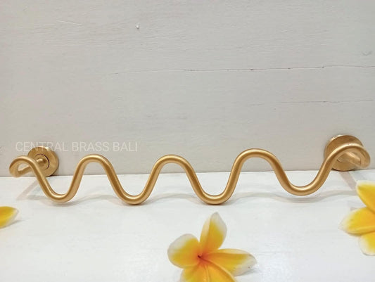 2pcs Solid Brass Wavy Towel Holder, Zig Zag Towel Rack, Toilet towel Holder, Modern Bathroom Decor