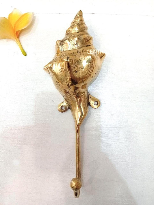Brass Shell Coat Hooks Set of 3, Vintage Nautical Wall Hooks, Solid Brass Seashell Hooks, Coastal Bathroom & Beach House Decor