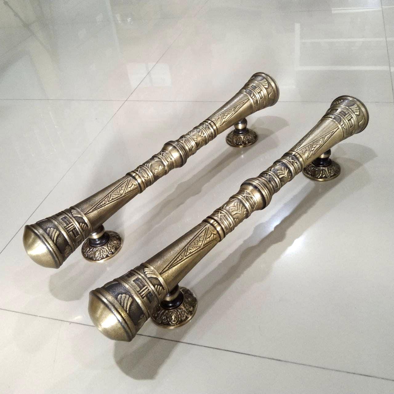Classical Solid Brass Door Pull Handle | Victorian Antique Style Entry Door Handle | Heavy Front Door Pull(56cm)