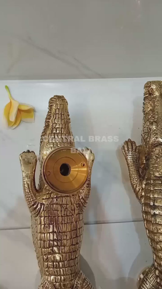 Pair Crocodile door handles