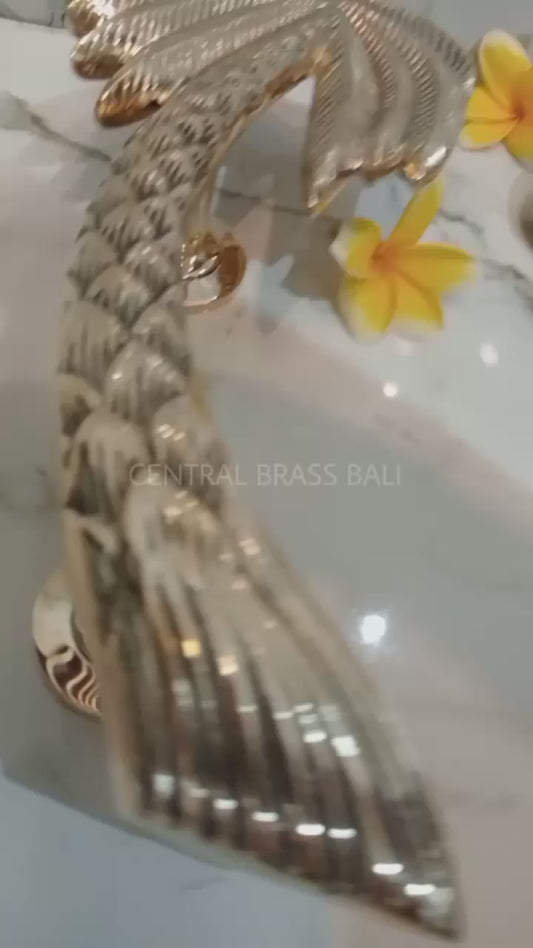 30cm palm brass gold handle