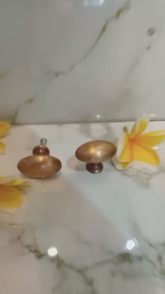 10pcs Solid Brass Oval Cabinet Knob | Antique Brass Egg Shape Drawer Knob | Vintage Dresser Pull | Kitchen Cabinet Handle