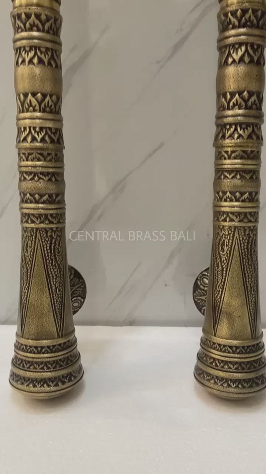 80 cm leafs gada Victorian Door Handles for Entry tool, set of 2pcs (a pair)