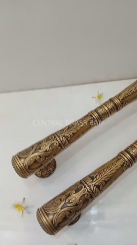 2x pcs 56 cm Victorian door handle, French door pulls, front door handle, Door handle pull, door handle set, main entry tool door decor