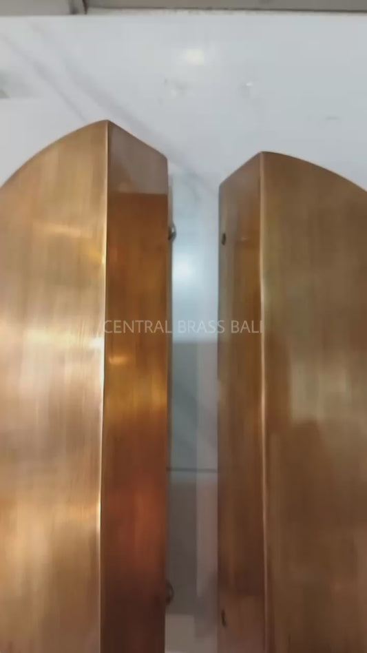 20cm Diameter, Half round Solid vintage Brass Door handle set of 2pcs (a pair)