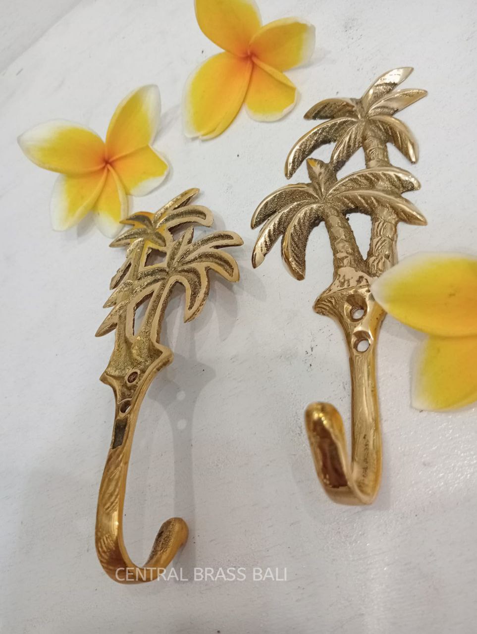 4pcs Double palm hooks Brass