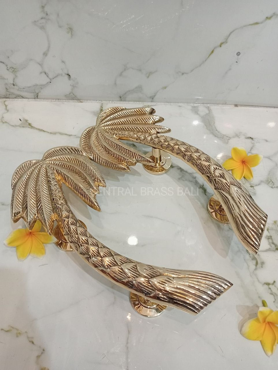 30cm palm brass gold handle