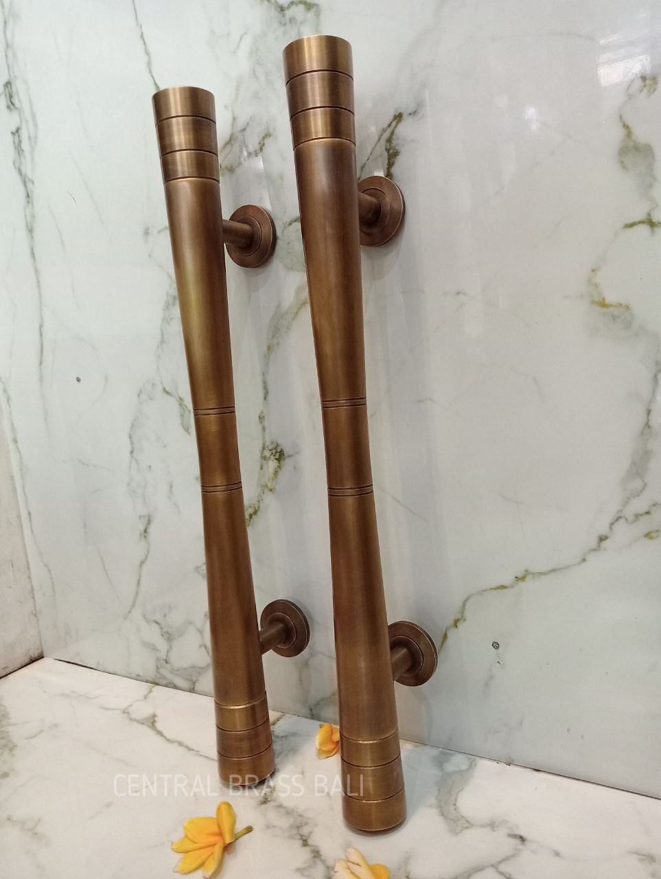 Set of 2pcs Plain Brass door handle