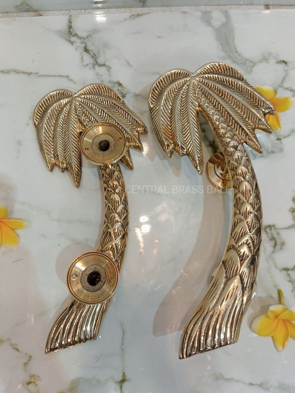 30cm palm brass gold handle