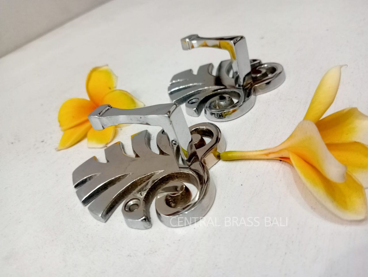 4pcs Monstera Hooks Silver Brass