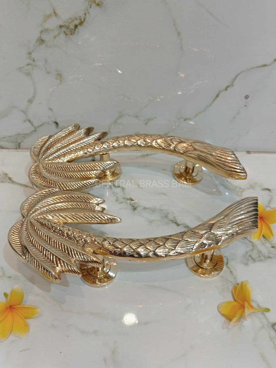 30cm palm brass gold handle