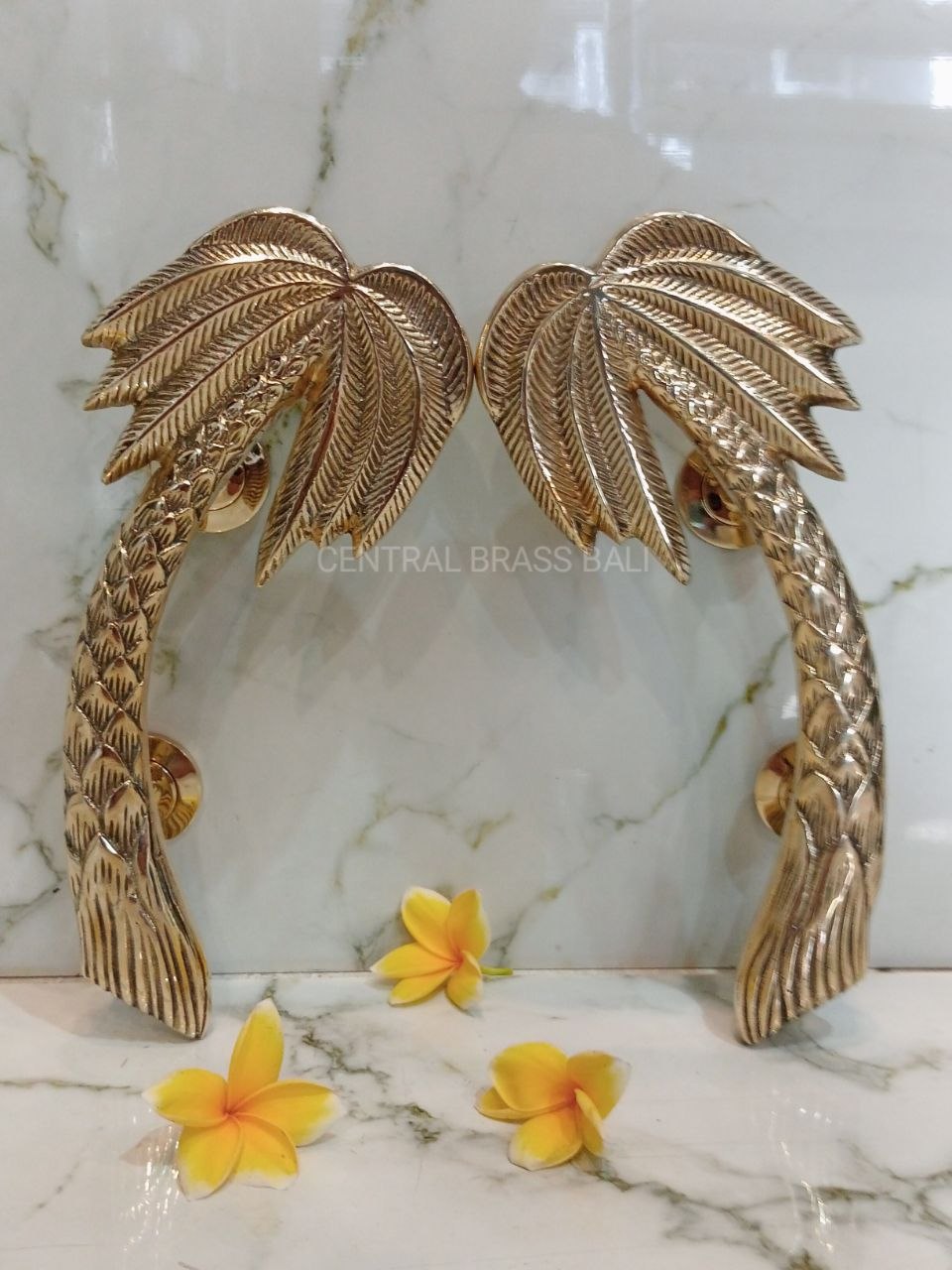 30cm palm brass gold handle