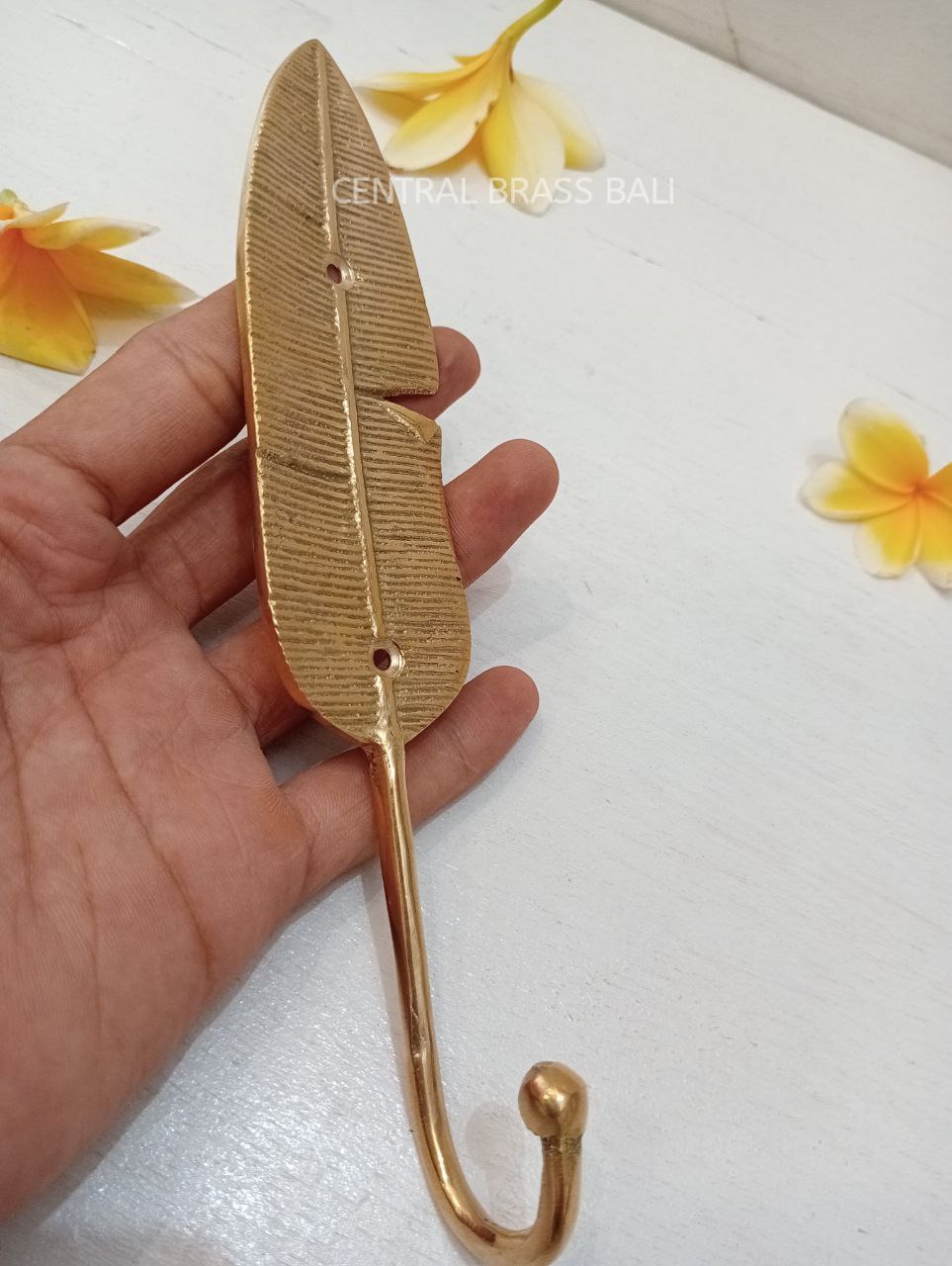 3pcs Leaf Brass Hooks