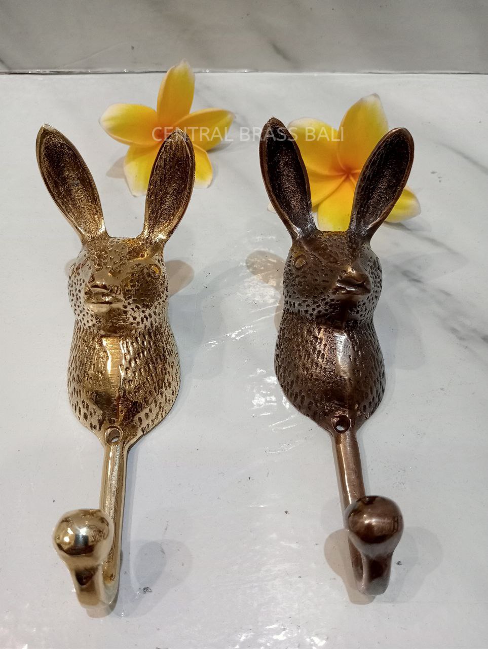 Set of 3pcs Rabbit Brass Hooks