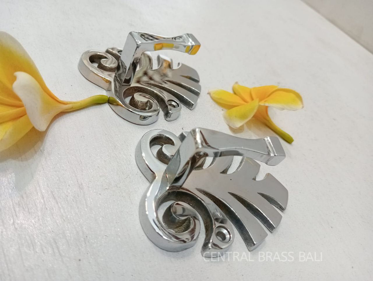 4pcs Monstera Hooks Silver Brass