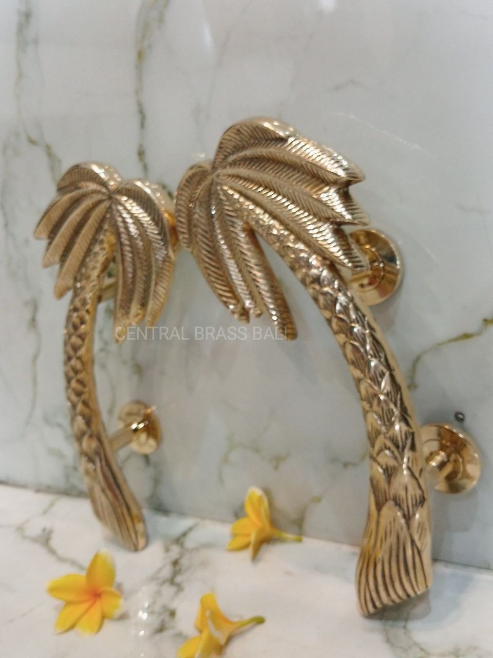 30cm palm brass gold handle