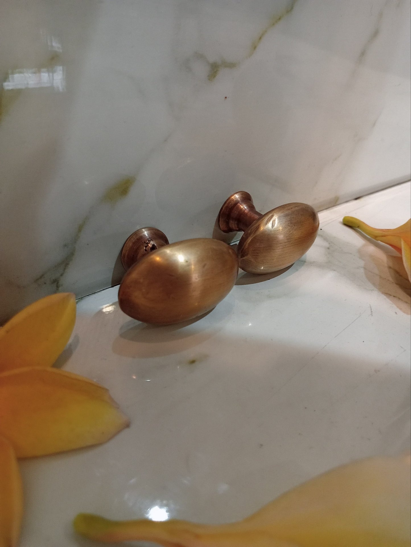 10pcs Solid Brass Oval Cabinet Knob | Antique Brass Egg Shape Drawer Knob | Vintage Dresser Pull | Kitchen Cabinet Handle