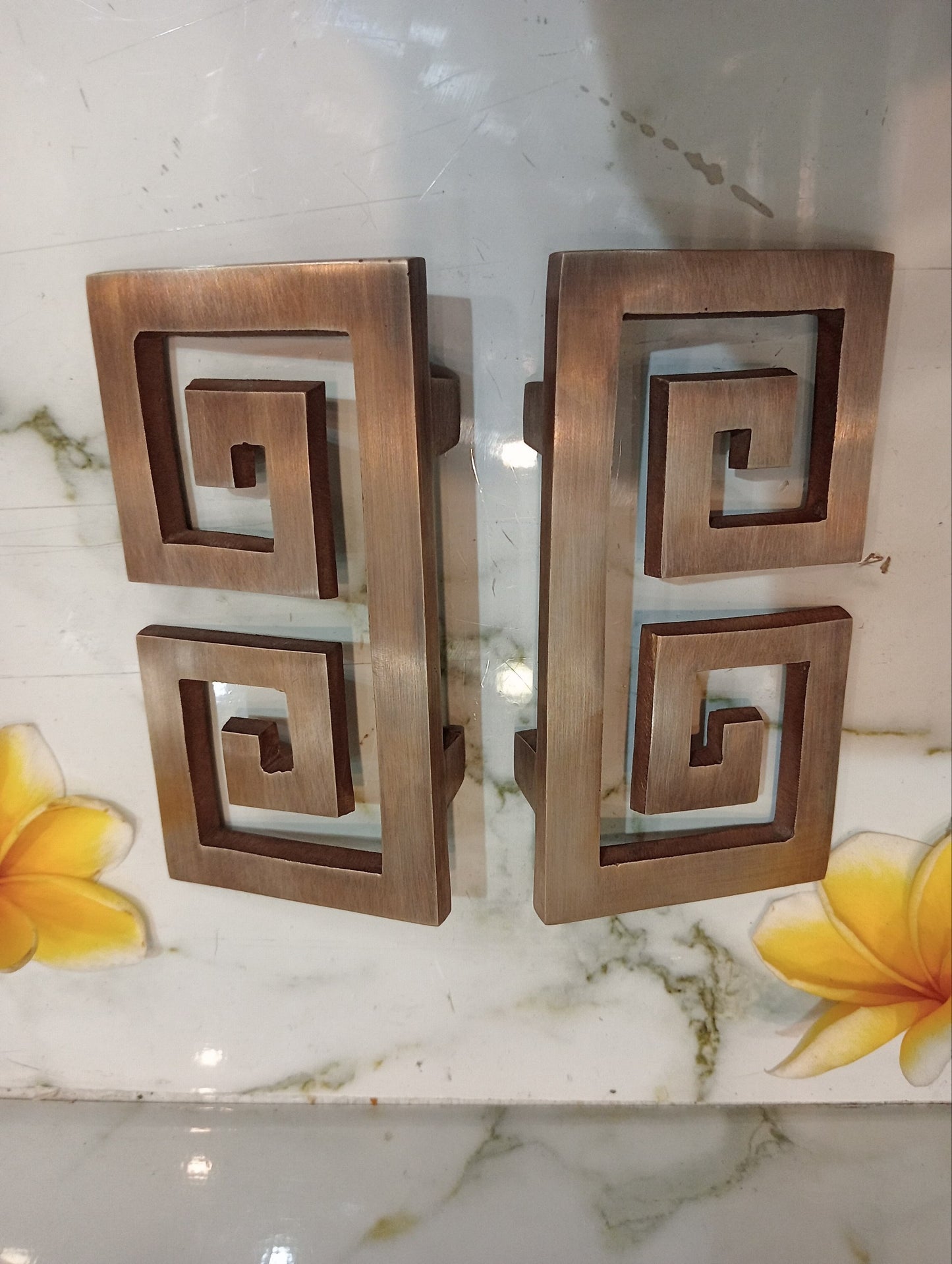 Greek Key Brass Drawer Pull