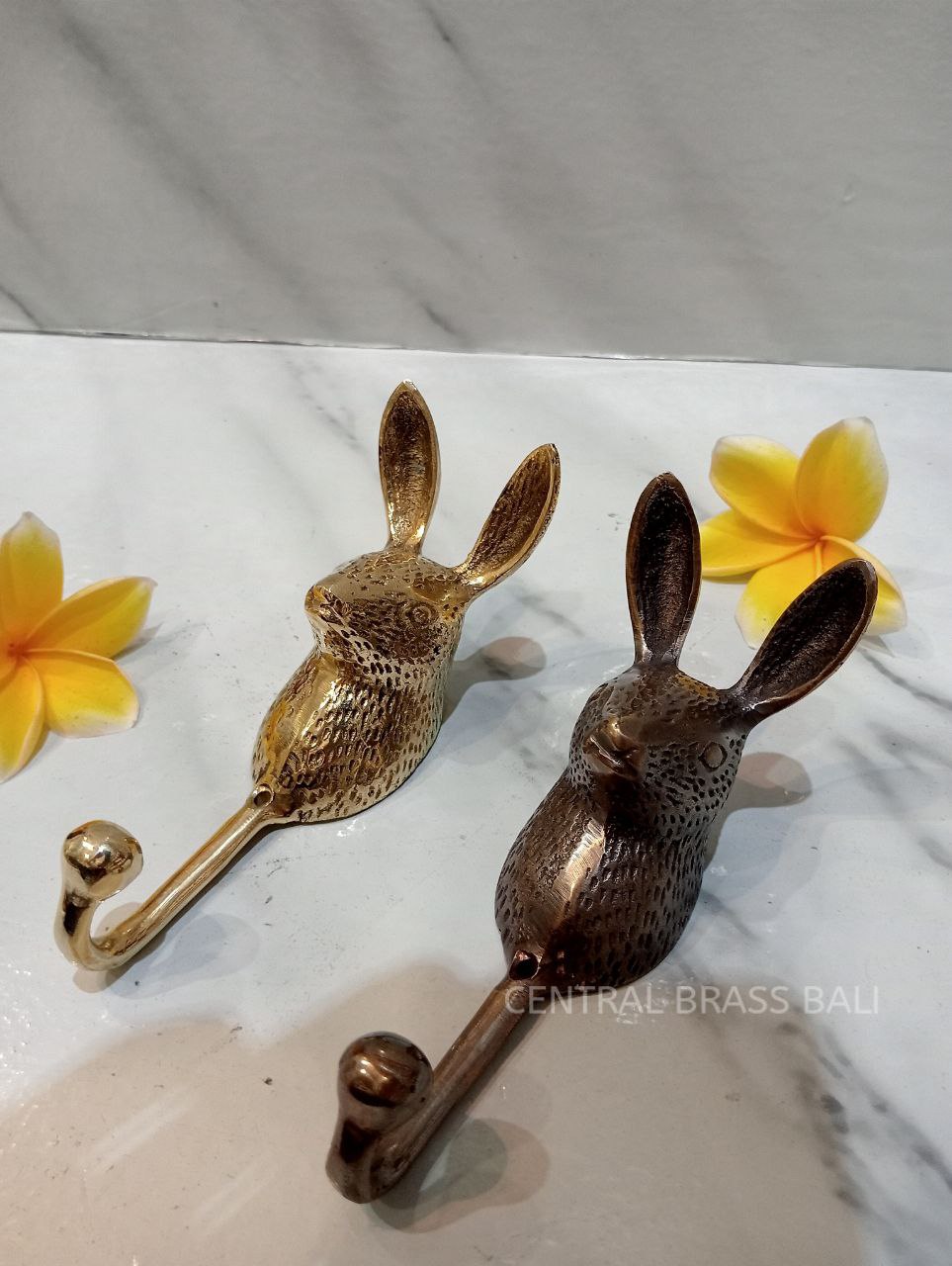 Set of 3pcs Rabbit Brass Hooks