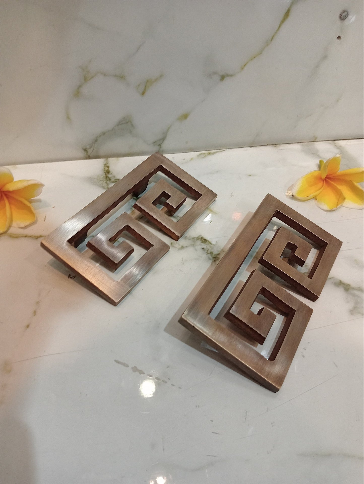 Greek Key Brass Drawer Pull