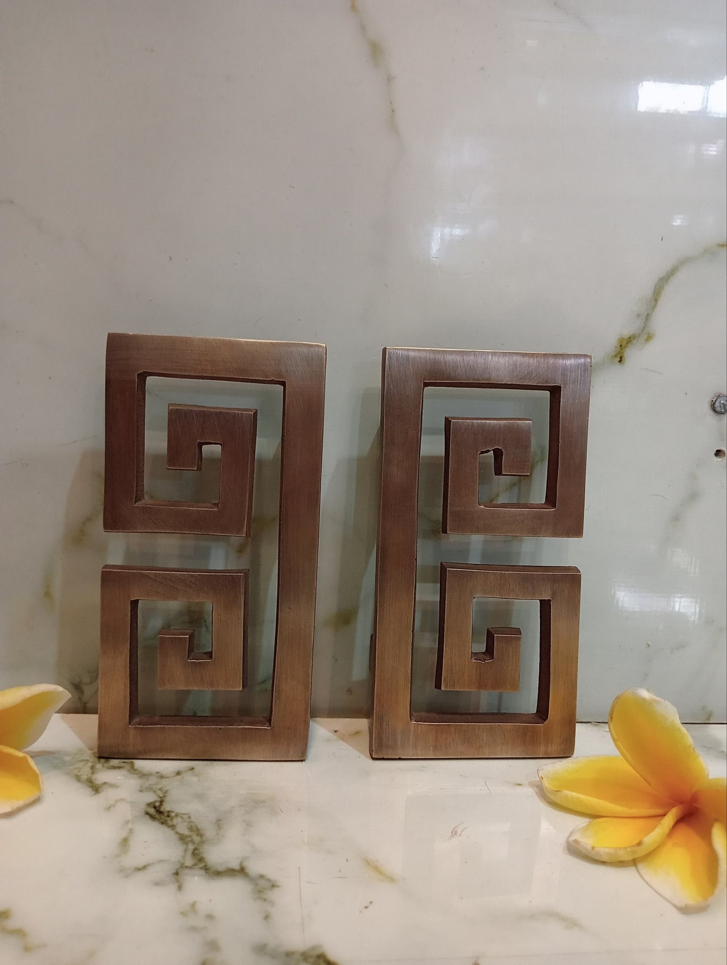 Greek Key Brass Drawer Pull