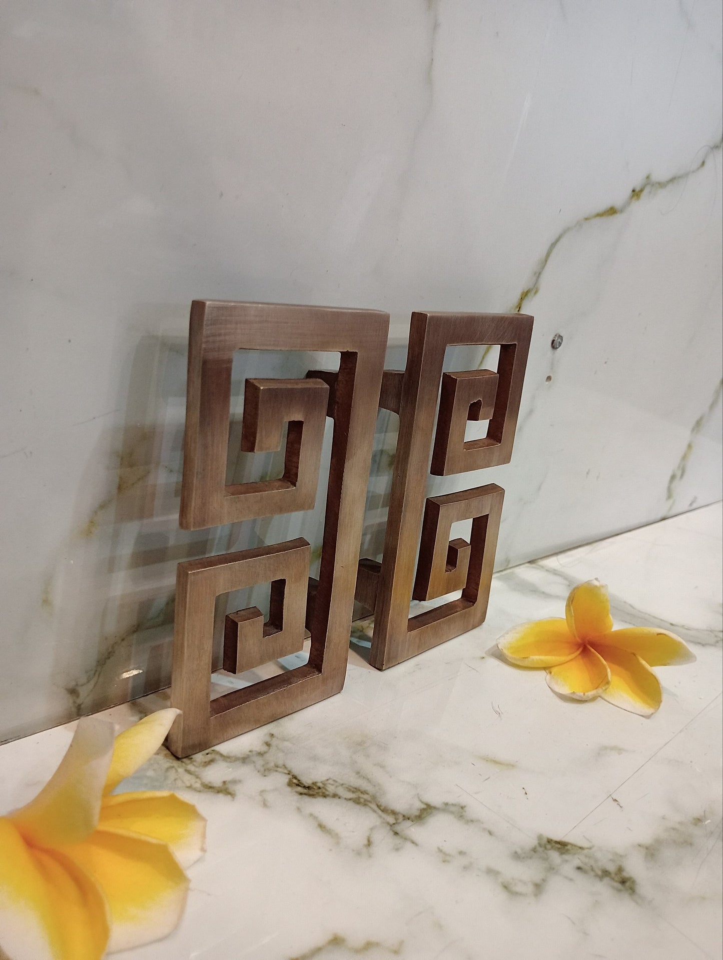 Greek Key Brass Drawer Pull