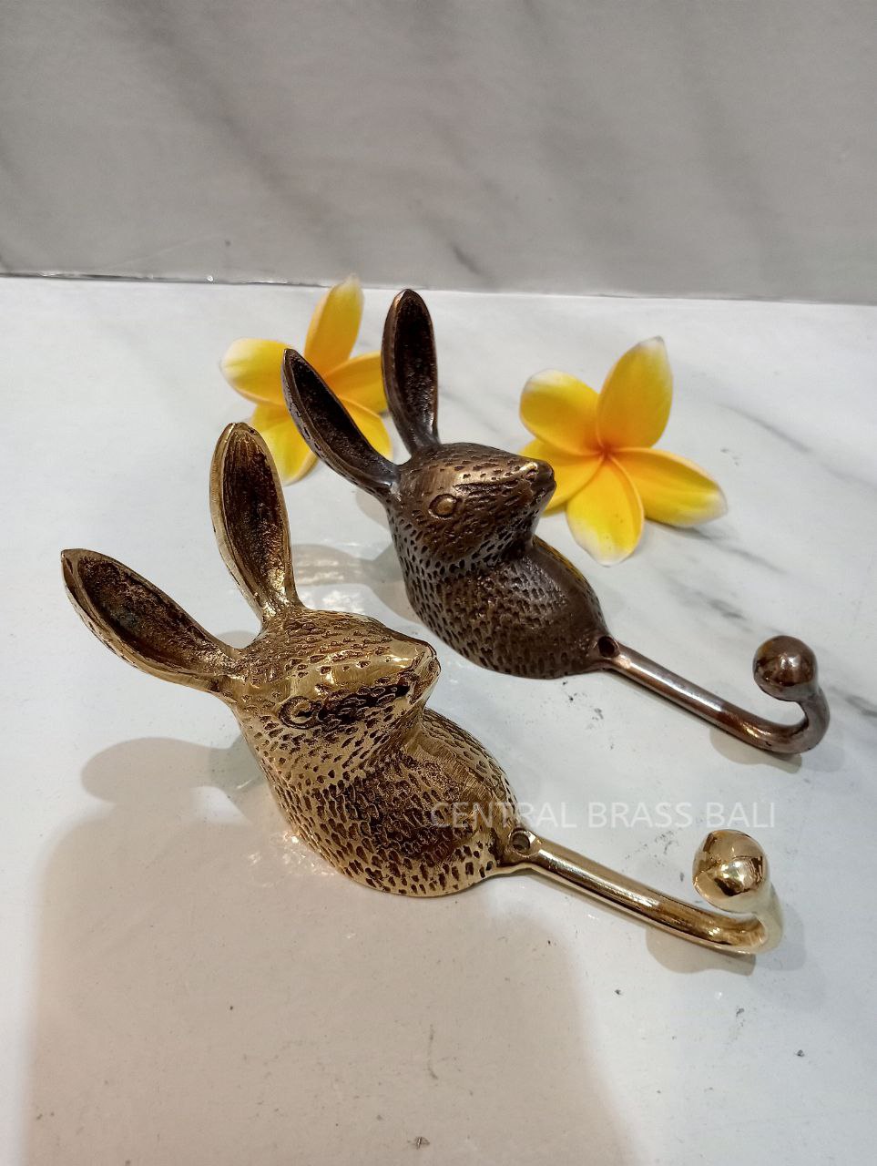 Set of 3pcs Rabbit Brass Hooks