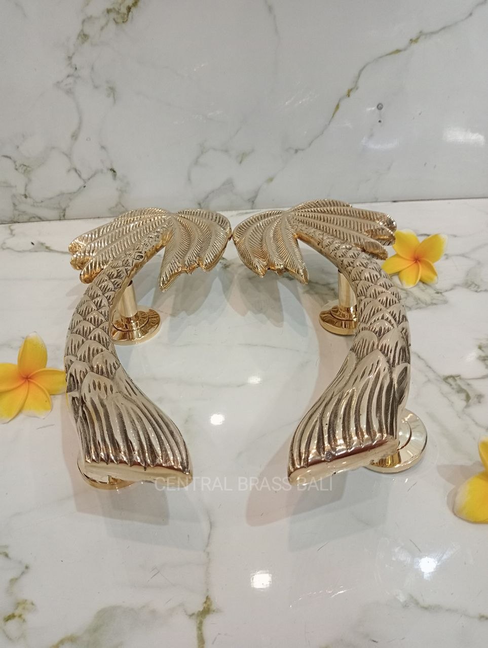 30cm palm brass gold handle