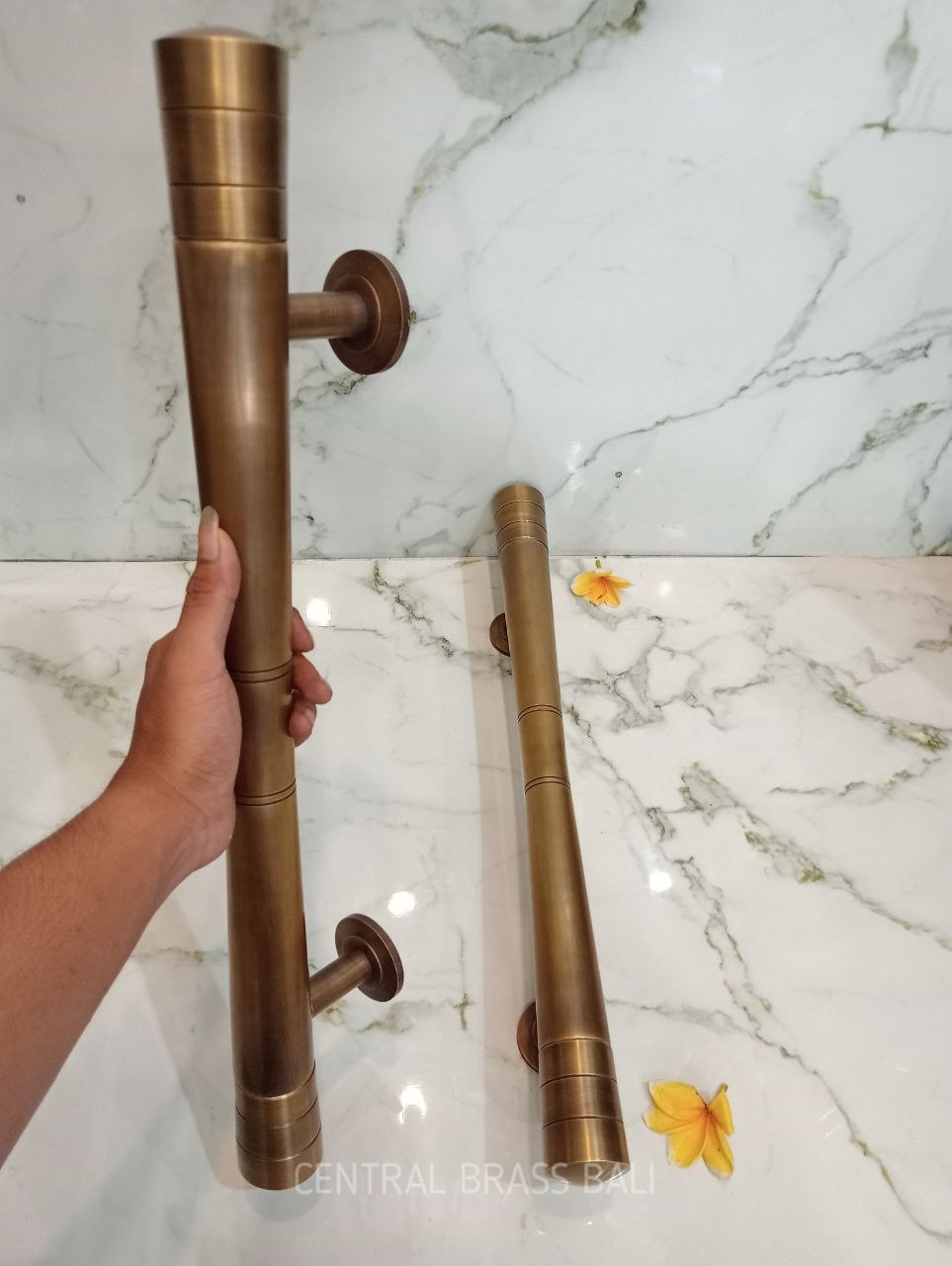 Set of 2pcs Plain Brass door handle