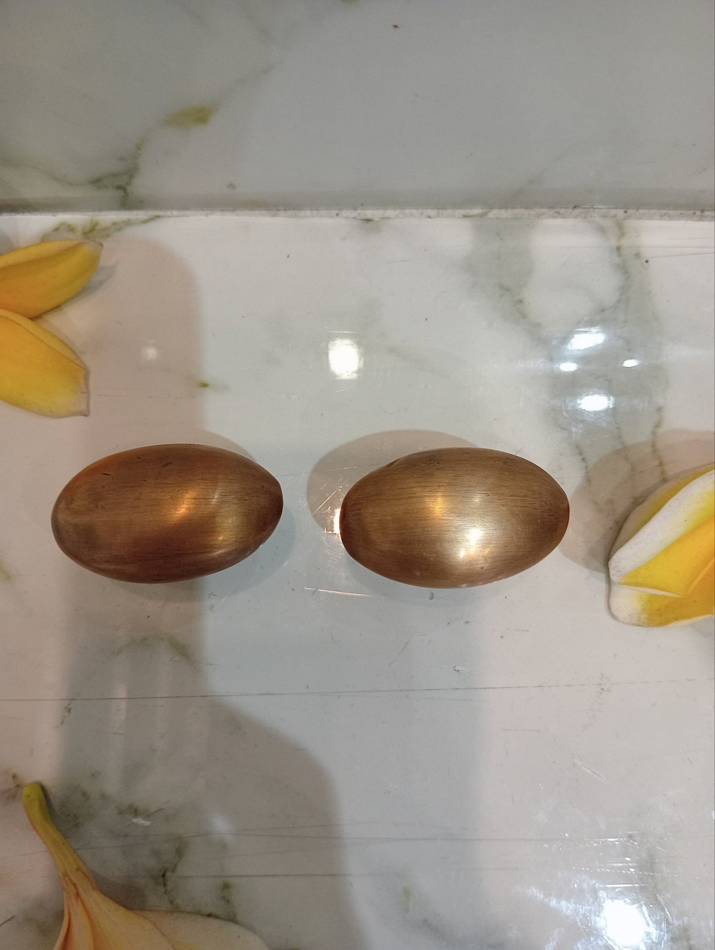 10pcs Solid Brass Oval Cabinet Knob | Antique Brass Egg Shape Drawer Knob | Vintage Dresser Pull | Kitchen Cabinet Handle