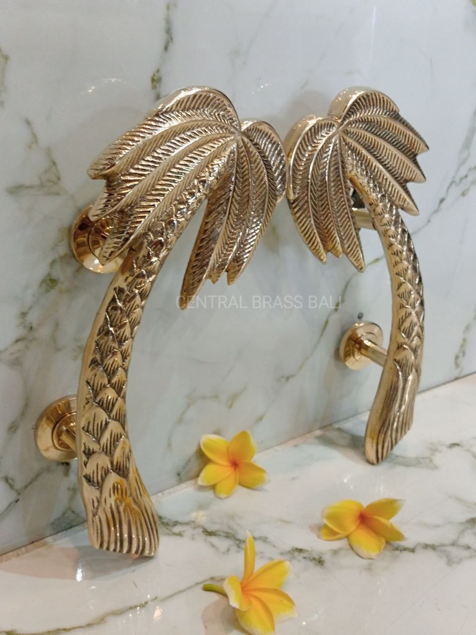 30cm palm brass gold handle