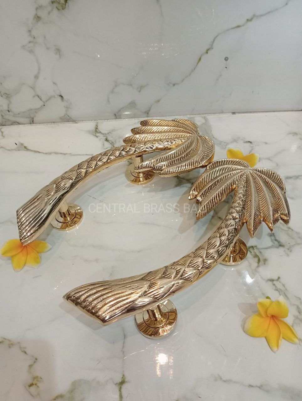 30cm palm brass gold handle