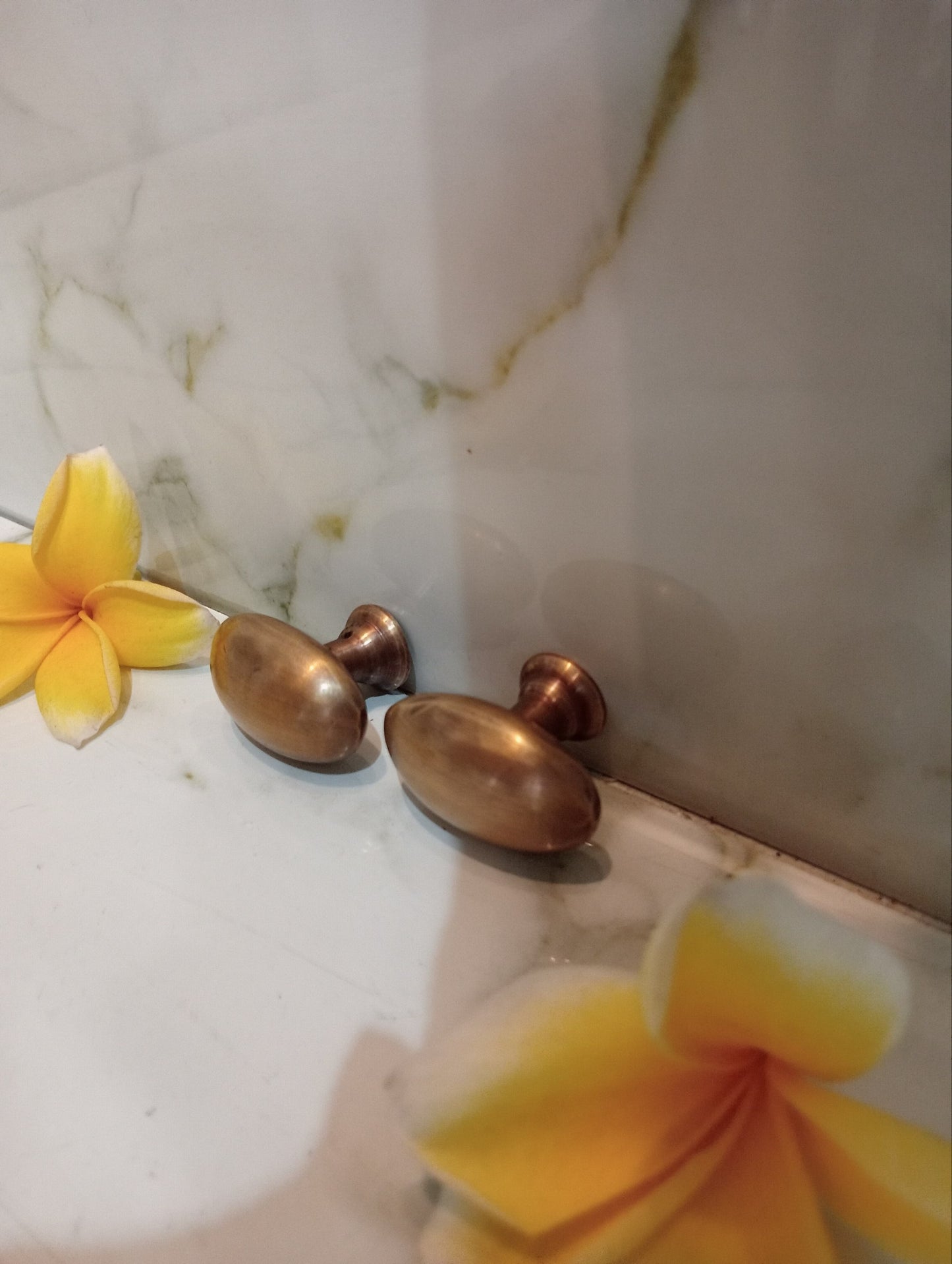 10pcs Solid Brass Oval Cabinet Knob | Antique Brass Egg Shape Drawer Knob | Vintage Dresser Pull | Kitchen Cabinet Handle