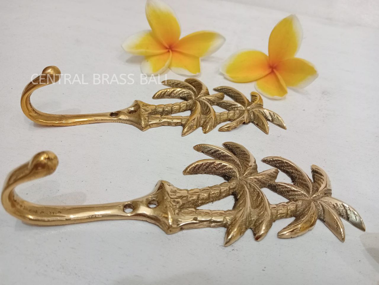 4pcs Double palm hooks Brass