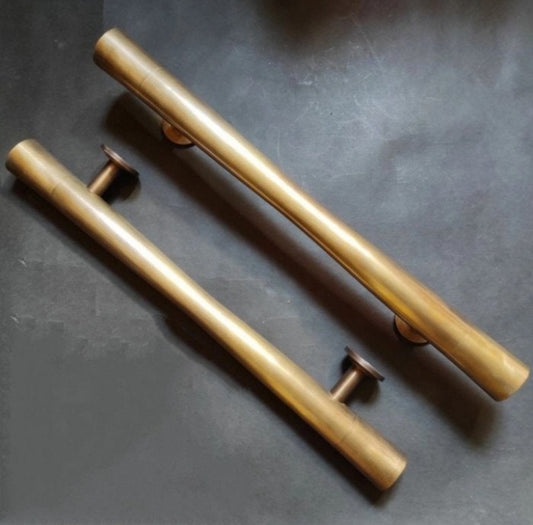 23.62 Inches Pair Vintage Plain brass door handle | Antique brass door pull | vintage door handle | main entry door handle  | antique handle