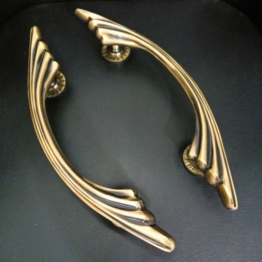 2x pcs 40 cm Vintage Main Entry Door Pull Handle, Solid Brass Home decor | Brass Handle | Brass Door Pull   Half round style Door Handle