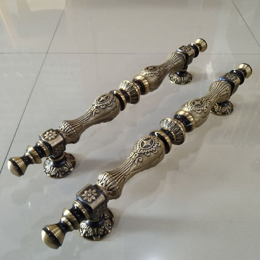 2x pcs 52 cm  Main Entry handle Star Luxor Brass Victorian Big Pulls Handle Vintage Classic Detail Front Door Handle | Brass Door Handle